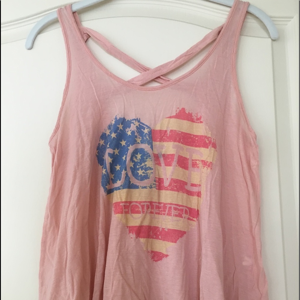 Strappy pink tank top